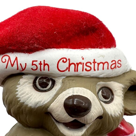 Hallmark Keepsake Ornament Childs Fifth Christmas 1993 Teddy Bear Age Collection - Picture 2 of 8